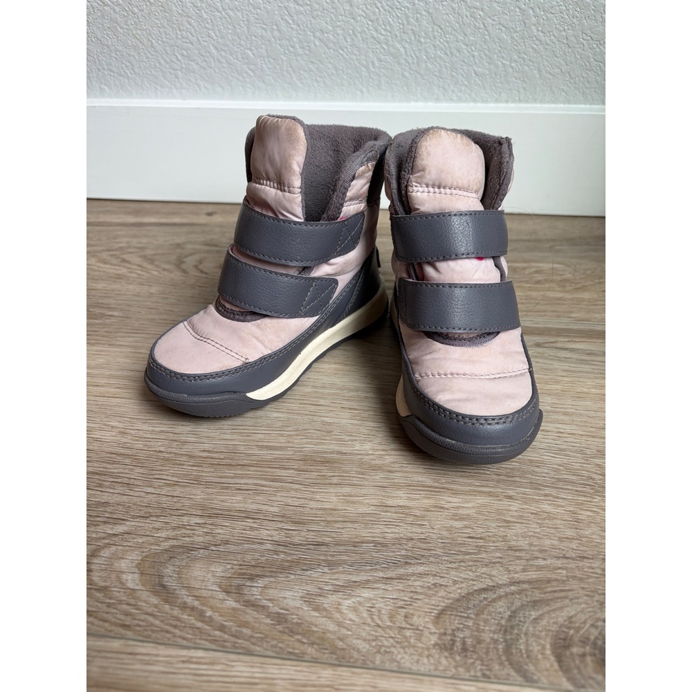 Sorel Whitney II Strap Kids Waterproof Winter Snow Boots Pink Grey NV3919-608 7
